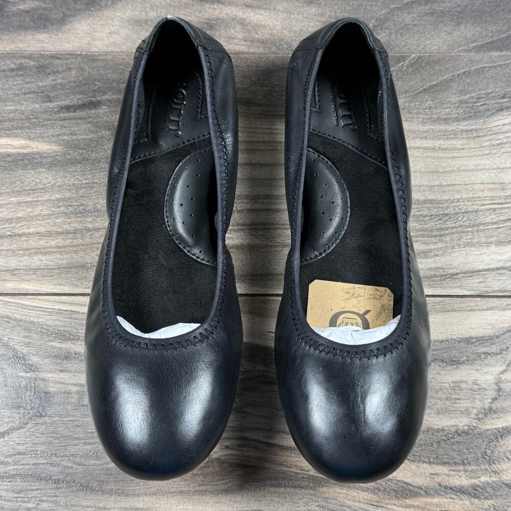 NIB Born Julianne 8M Black Leather Ballet Flats - Picture 5 of 11